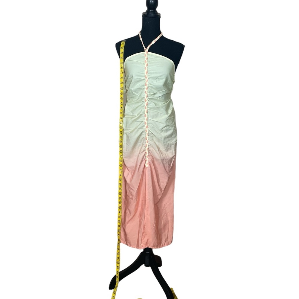 ASOS Design Ruched Front Bandeau Beach Midi Dress in Ombre Print NWT - Picture 8 of 15